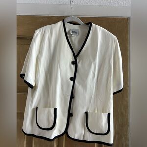 Vintage White and Black Blazer